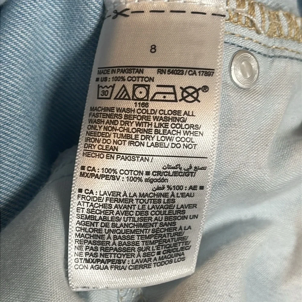 2 Pairs Girls Old Navy Adjustable Baggy Flare Baggy Wide Leg Button Jeans Size 8